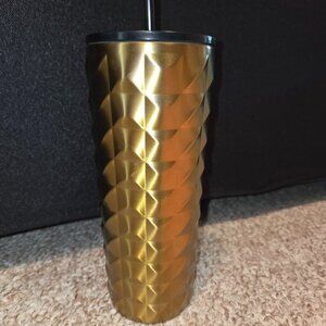 NWT Starbucks Holiday 2024 Gold Studded Cold Cup 24 FL OZ Stainless Steel- METAL